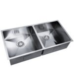 Cefito Kitchen Sink 86X44CM Stainless Steel Basin Double Bowl Silver - Image 3