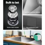 Cefito Kitchen Sink 86X44CM Stainless Steel Basin Double Bowl Silver - Image 7