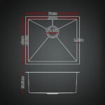 Cefito Stainless Steel Sink 51x45CM With Pull Out Mixer Tap Kitchen Single Bowl Black - Image 2