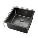 Cefito Kitchen Sink 51X45CM Stainless Steel Basin Single Bowl Black - Image 2