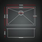 Cefito Stainless Steel Sink 70x45CM With Pull Out Mixer Tap Kitchen Basin Single Bowl Black - Image 2