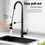 Cefito Stainless Steel Sink 70x45CM With Pull Out Mixer Tap Kitchen Basin Single Bowl Black - Image 6