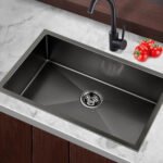 Cefito Kitchen Sink 70X45CM Stainless Steel Basin Single Bowl Black - Image 7