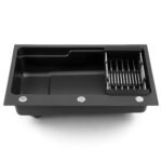 Cefito Kitchen Sink 75X45CM Stainless Steel Basin Single Bowl Drain Part Black - Image 4