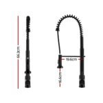 Cefito Stainless Steel Sink 77x45CM With Pull Out Mixer Tap Kitchen Double Bowl Black - Image 3