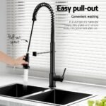 Cefito Stainless Steel Sink 77x45CM With Pull Out Mixer Tap Kitchen Double Bowl Black - Image 6