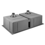 Cefito Kitchen Sink 77X45CM Stainless Steel Basin Double Bowl Black - Image 4