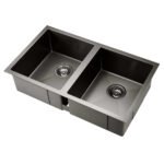 Cefito Kitchen Sink 77X45CM Stainless Steel Basin Double Bowl Black - Image 8