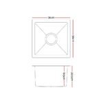 Cefito Kitchen Sink 36X36CM Stainless Steel Nano Basin Single Bowl Silver - Image 2