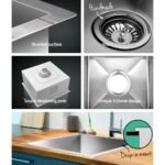Cefito Kitchen Sink 36X36CM Stainless Steel Nano Basin Single Bowl Silver - Image 5