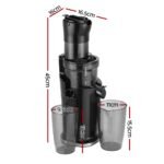 Devanti Slow Juicer Cold Press Fruit Juice Extractor 200W Black - Image 2