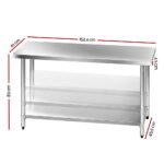 Cefito 1524x610mm Stainless Steel Kitchen Bench 304 - Image 2
