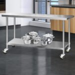 Cefito 1829x610mm Stainless Steel Kitchen Bench with Wheels 304 - Image 8