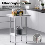 Cefito Stainless Steel Kitchen Benches Work Bench 610x457mm 430 - Image 5