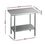 Cefito Stainless Steel Kitchen Benches Work Bench 910x610mm 430 - Image 2