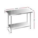 Cefito 1219x610mm Stainless Steel Kitchen Bench 430 - Image 2