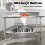 Cefito Stainless Steel  Kitchen  Bench w/ Splashback 1500x600MM 430 - Image 5