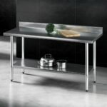 Cefito Stainless Steel  Kitchen  Bench w/ Splashback 1500x600MM 430 - Image 7
