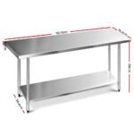 Cefito 1829x760mm Stainless Steel Kitchen Bench 430 - Image 2