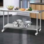 Cefito 1829x760mm Stainless Steel Kitchen Bench with Wheels 430 - Image 8