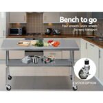 Cefito 1829x760mm Stainless Steel Kitchen Bench with Wheels 430 - Image 5