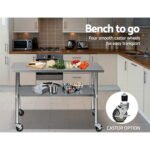 Cefito 1219x610mm Stainless Steel Kitchen Bench with Wheels 430 - Image 6