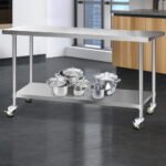 Cefito 1829x610mm Stainless Steel Kitchen Bench with Wheels 430 - Image 8