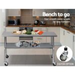 Cefito 1829x610mm Stainless Steel Kitchen Bench with Wheels 430 - Image 6