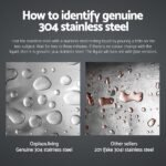 Cefito Stainless Steel Sink Bench Kitchen Work Benches Bowl Wheels 304 - Image 4