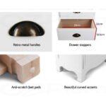 Artiss Bedside Table 3 Drawers Vintage - THYME White - Image 6