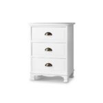 Artiss Bedside Table 3 Drawers Vintage - THYME White - Image 8