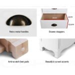 Artiss 2x Bedside Table 3 Drawers Vintage - THYME White - Image 7