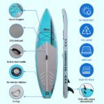Weisshorn Stand Up Paddle Board 10.5ft Inflatable SUP Surfboard Paddleboard Kayak Surf Green - Image 4