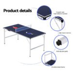 Everfit Table Tennis Ping Pong Table Portable Foldable Family Game Home Indoor - Image 6