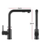 Cefito Kitchen Mixer Tap Pull Out Rectangle 2 Mode Sink Basin Faucet Swivel WELS Black - Image 2