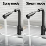 Cefito Kitchen Mixer Tap Pull Out Rectangle 2 Mode Sink Basin Faucet Swivel WELS Black - Image 5