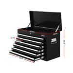 Giantz 10 Drawer Tool Box Cabinet Chest Toolbox Storage Garage Organiser Black - Image 2