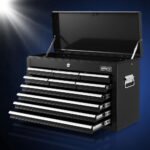 Giantz 10 Drawer Tool Box Cabinet Chest Toolbox Storage Garage Organiser Black - Image 7