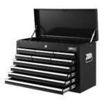 Giantz 10 Drawer Tool Box Cabinet Chest Toolbox Storage Garage Organiser Black - Image 8