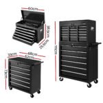 Giantz 15 Drawer Tool Box Cabinet Chest Trolley Toolbox Garage Storage Box - Image 2