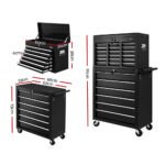 Giantz 16 Drawer Tool Box Cabinet Chest Trolley Toolbox Garage Storage Box - Image 2