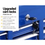 Giantz 17 Drawer Tool Box Cabinet Chest Trolley Toolbox Garage Storage Box Blue - Image 4