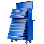 Giantz 17 Drawer Tool Box Cabinet Chest Trolley Toolbox Garage Storage Box Blue - Image 7