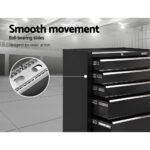 Giantz 5 Drawer Tool Box Cabinet Chest Trolley Box Garage Storage Toolbox Black - Image 5