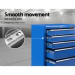 Giantz 5 Drawer Tool Box Cabinet Chest Trolley Box Garage Storage Toolbox Blue - Image 5