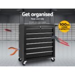 Giantz 6 Drawer Tool Box Cabinet Chest Trolley Cart Garage Toolbox Storage - Image 3