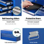 Giantz 7 Drawer Tool Box Cabinet Chest Trolley Toolbox Garage Storage Blue - Image 7