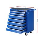 Giantz 7 Drawer Tool Box Cabinet Chest Trolley Storage Garage Toolbox Blue - Image 2
