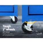 Giantz 7 Drawer Tool Box Cabinet Chest Trolley Storage Garage Toolbox Blue - Image 6