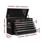 Giantz 9 Drawer Tool Box Cabinet Chest Toolbox Storage Garage Organiser Black - Image 2